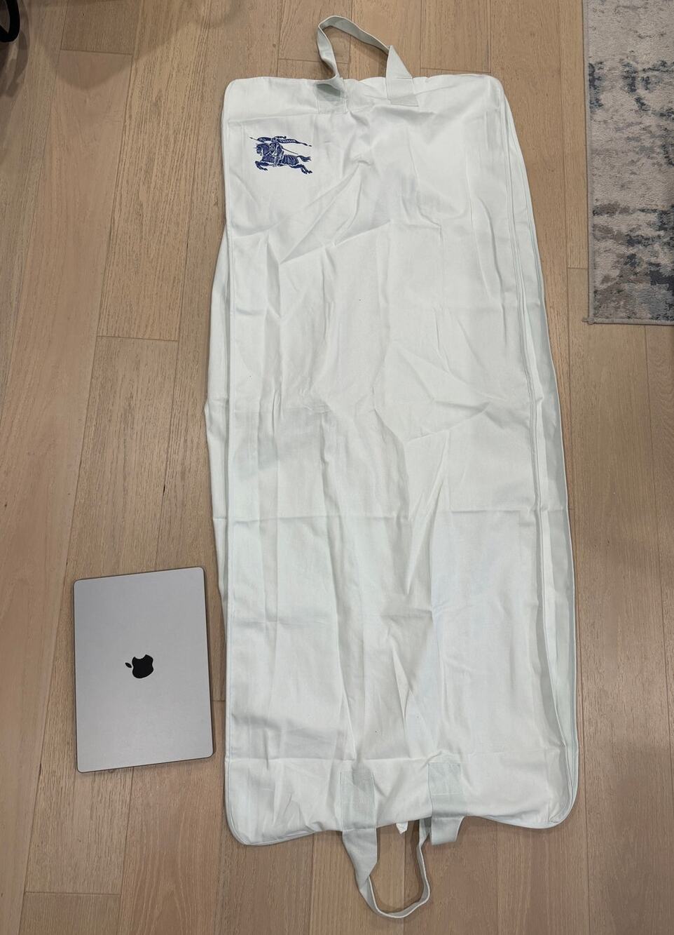 Burberry Branded Garment Bag & Shopping Bag Set